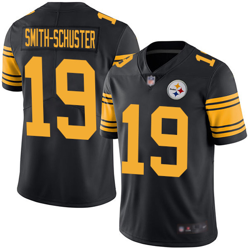 Men Pittsburgh Steelers Football #19 Limited Black JuJu Smith Schuster Rush Vapor Untouchable Nike NFL Jersey
